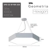 Подвесной светодиодный cветильник Geometria ЭРА Hexagon SPO-121-W-40K-038 38Вт 4000К белый Б0050550