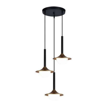 Подвесная светодиодная люстра Gerhort G51210/3BK+GD WT