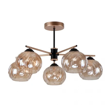 Потолочная люстра ЭкономСвет 13116/5B CPGD+MBK BR