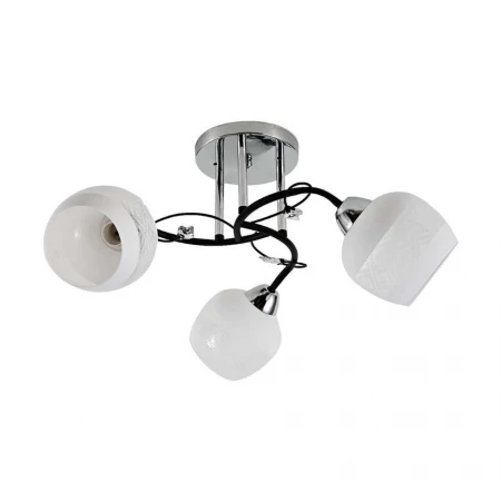 Потолочная люстра ЭкономСвет 12270/3CR+BK WT+CL