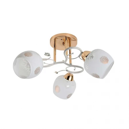 Потолочная люстра ЭкономСвет 12265/3FGD+WT WT+GD