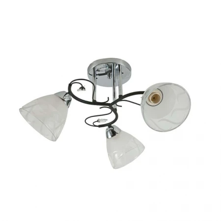 Потолочная люстра ЭкономСвет 12261/3CR+BK WT+CL