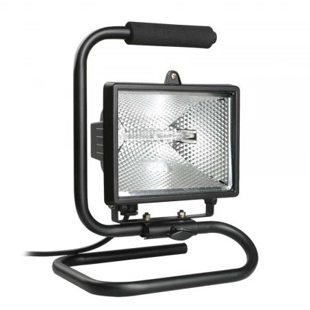 Прожектор галогенный ИО500П (переноска) IP54 черный IEK LPI03-1-0500-K02