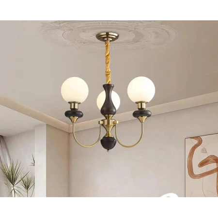 Люстра подвесная Alfa Light F3824-06 BK+GD E27*3