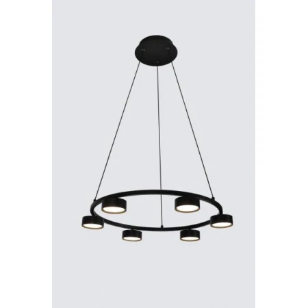 Люстра подвесная Alfa Light F3924-06 black 55W φ70*H12 0