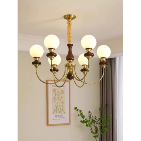 Люстра подвесная Alfa Light F3824-05 BK+GD E27*6