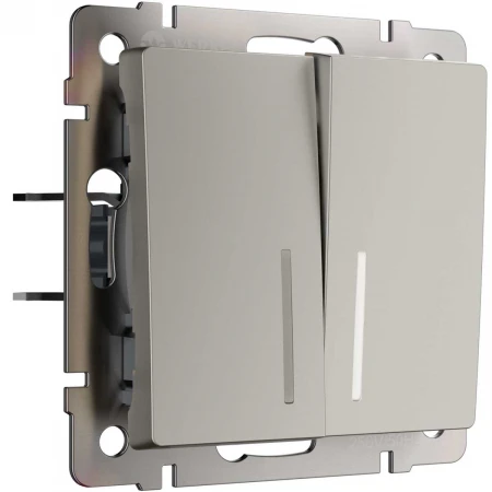 Выключатель двухклавишный с подсветкой (дымчатый) W1220104/ a069457