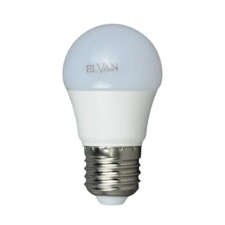 Лампа светодиодная Elvan E27 7W 3000K опал E27-7W-3000K-G45