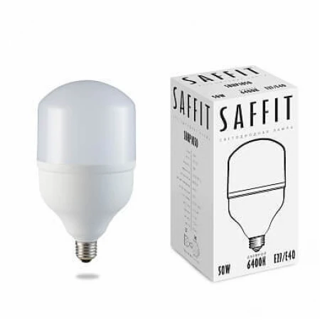 Лампа светодиодная Saffit E27-E40 50W 6400K Цилиндр Матовая SBHP1050 55095