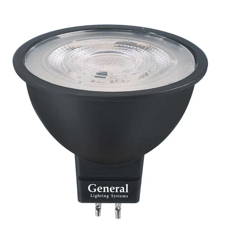 Лампа General GLDEN-MR16-7-230-GU5.3-6500 Черная Dif 60