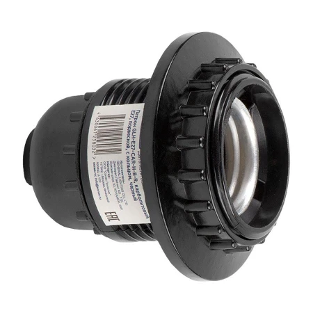 Патрон General GLH-E27-CAR-H-B-R, карболитовый, Е27, подвесной, с кольцом, черный, 1/20/400