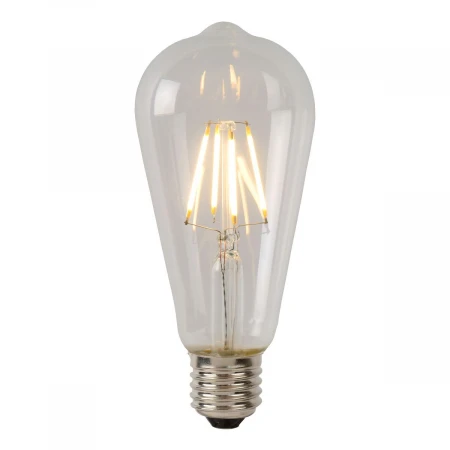 Лампа светодиодная Lucide E27 7W 2700К прозрачная 49084/07/60