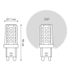 Лампа светодиодная Gauss G9 3,5W 3000К прозрачная 107009105 Лампа светодиодная Gauss G9 3,5W 3000К прозрачная 107009105