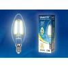 Лампа светодиодная филаментная Uniel E14 7,5W 3000K прозрачная LED-C35-7,5W/WW/E14/CL GLA01TR UL-00003245 Лампа светодиодная филаментная Uniel E14 7,5W 3000K прозрачная LED-C35-7,5W/WW/E14/CL GLA01TR UL-00003245