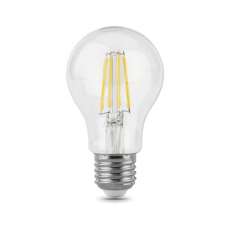 Лампа светодиодная филаментная Gauss E27 8W 2700К прозрачная 102802108