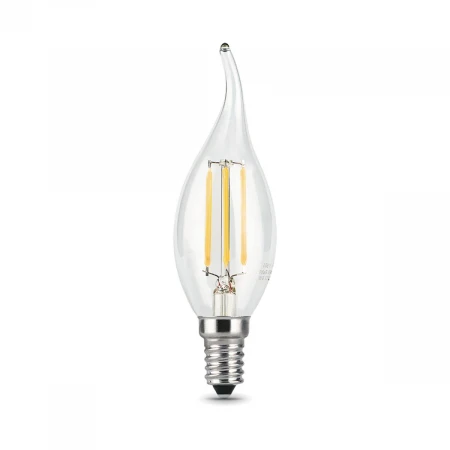 Лампа светодиодная филаментная Gauss E14 7W 4100К прозрачная 104801207