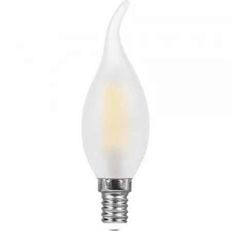 Лампа светодиодная филаментная Feron E14 9W 4000K Свеча на ветру Матовая LB-74 25961