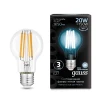 Лампа светодиодная филаментная Gauss E27 20W 4100K прозрачная 102902220 Лампа светодиодная филаментная Gauss E27 20W 4100K прозрачная 102902220