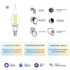 Лампа светодиодная диммируемая филаментная Gauss Smart Home Filament E14 4,5W 2000-6500K прозрачная 1280112 Лампа светодиодная диммируемая филаментная Gauss Smart Home Filament E14 4,5W 2000-6500K прозрачная 1280112