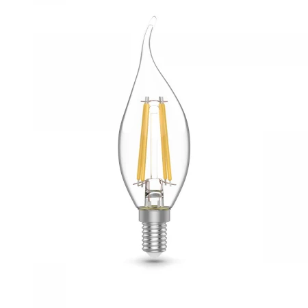 Лампа светодиодная филаментная Gauss E14 4,5W 4100К прозрачная 1041125