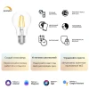 Лампа светодиодная диммируемая филаментная Gauss Smart Home Filament E27 7W 2700K прозрачная 1200112 Лампа светодиодная диммируемая филаментная Gauss Smart Home Filament E27 7W 2700K прозрачная 1200112