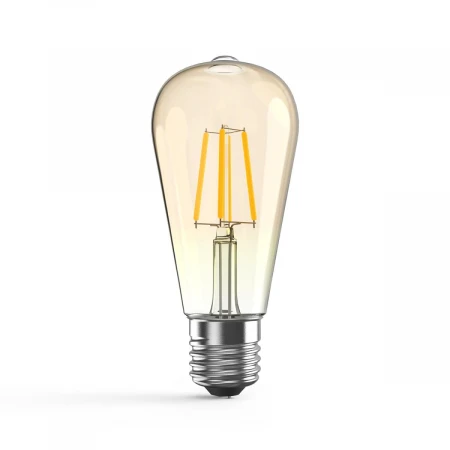 Лампа светодиодная филаментная Gauss E27 6W 2400К золотая 102802006