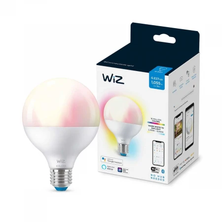 Лампа светодиодная диммируемая WiZ E27 11W RGB+CCT матовая Wi-Fi BLE 75WG95E27922-65RGB1PF/6 929002383902