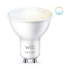 Лампа светодиодная диммируемая WiZ GU10 4,7W 2700-6500K прозрачная Wi-Fi BLE 50W GU10 927-65 TW 1PF/6 929002448302