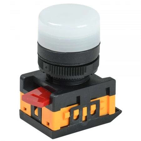 Лампа AL-22TE сигнальная d=22мм белый неон/240В цилиндр IEK BLS30-ALTE-K01