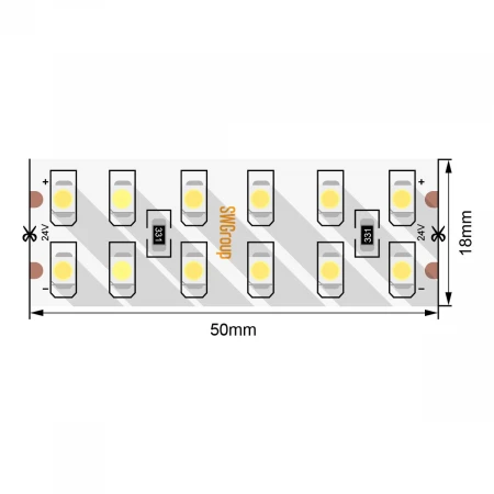 Светодиодная лента SWG 19,2W/m 240Led/m 3528SMD теплый белый 5M SWG3240-24-19.2-WW-М 010110