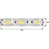 Светодиодная влагозащищенная лента SWG 14,4W/m  60Led/m 5050SMD теплый белый 5M SWG560-12-14.4-WW-68-M 009269