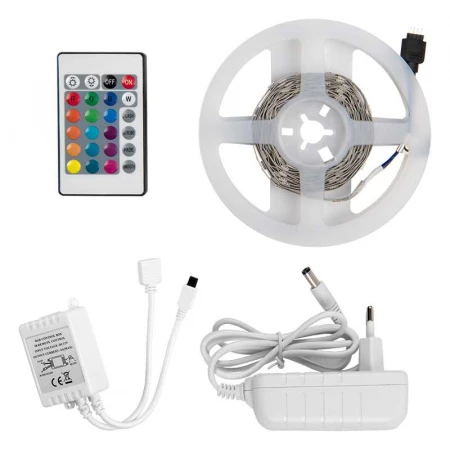 Лента светодиодная General GLS-5050-30-7.2-12-IP20-PRO-RGB-3-KIT готовый комплект 3м с адаптером и IR контроллером