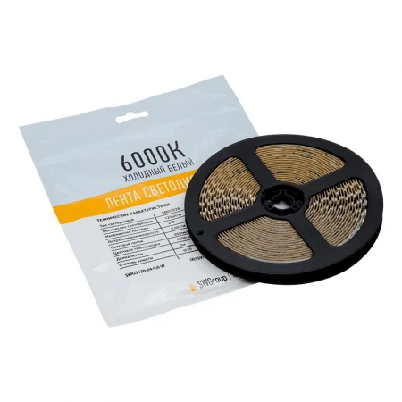 Светодиодная лента SWG 9,6W/m 120Led/m 3528SMD холодный белый 5M SWG3120-24-9.6-W-М 009467
