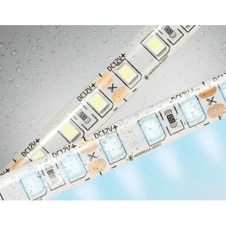 Светодиодная влагозащищенная лента Ambrella Light 9,6W/m 120LED/m 2835SMD холодный белый 5M GS1203