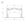 Профиль Arlight S2-LINIA69-F-2500 SEAMLESS BLACK (Arlight, Алюминий) 033534