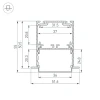 Профиль встраиваемый Arlight SL-Linia52-3L-F-2000 Anod 044682 Профиль встраиваемый Arlight SL-Linia52-3L-F-2000 Anod 044682