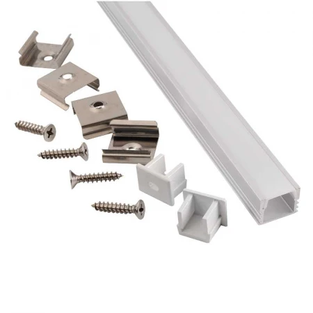 Профиль General GAL-GLS-2000-12-16 (2м профиль+2м рассеиватель+2заглушки+4 скобы с шурупами 1/100)