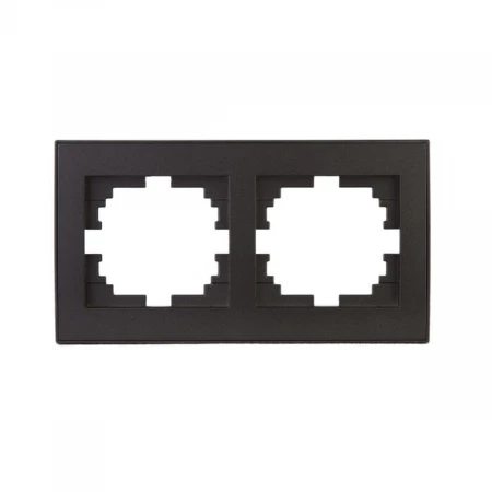 Рамка 2-ая горизонтальная Lezard Rain черная 703-4141-147