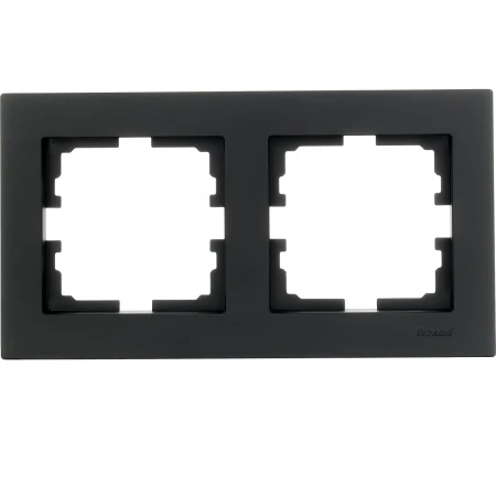 Рамка 2-ая горизонтальная Lezard Vesna черная 742-4200-147