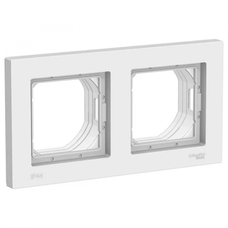 Рамка 2-постовая Systeme Electric AtlasDesign Aqua белая ATN440102
