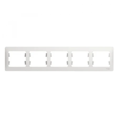Рамка 5-постовая Systeme Electric Glossa белая GSL000105
