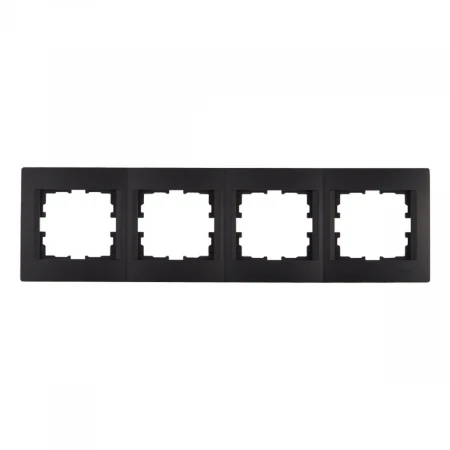 Рамка 4-ая горизонтальная Lezard Karina черная 707-4200-149