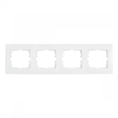 Рамка 4-ая горизонтальная Lezard Karina белая 707-0200-149