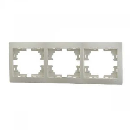 Рамка 3-ая горизонтальная Lezard Mira кремовая 701-0300-148