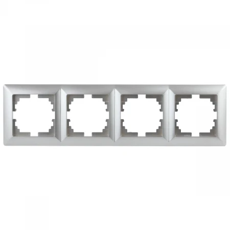 Рамка 4-постовая ЭРА Intro Solo серебро 4-504-03 Б0043426
