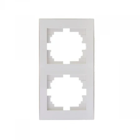 Рамка 2-ая вертикальная Lezard Rain белая 703-0202-152