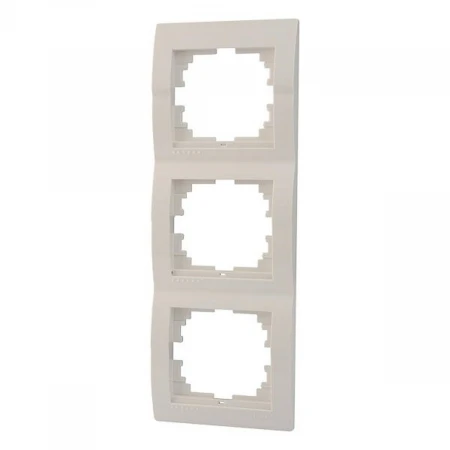 Рамка 3-ая вертикальная Lezard Deriy белая 702-0200-153