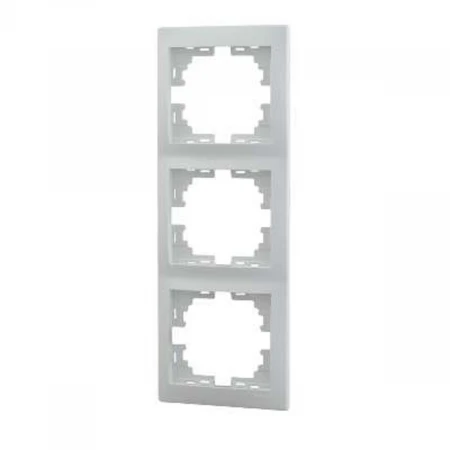 Рамка 3-ая вертикальная Lezard Mira белая 701-0200-153