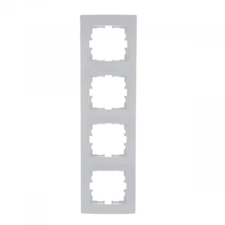Рамка 4-ая вертикальная Lezard Karina белая 707-0200-154