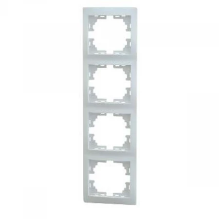Рамка 4-ая вертикальная Lezard Mira белая 701-0200-154